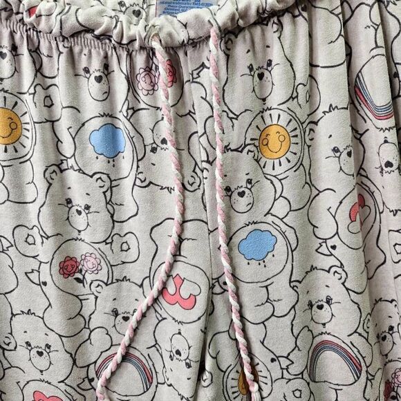 Care Bears Pants Womens Sz Medium White Pajamas Drawstring Elastic Sleepwear - Picture 4 of 10